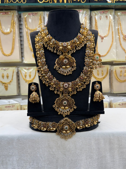 Antique Stone Work  Bridal Set