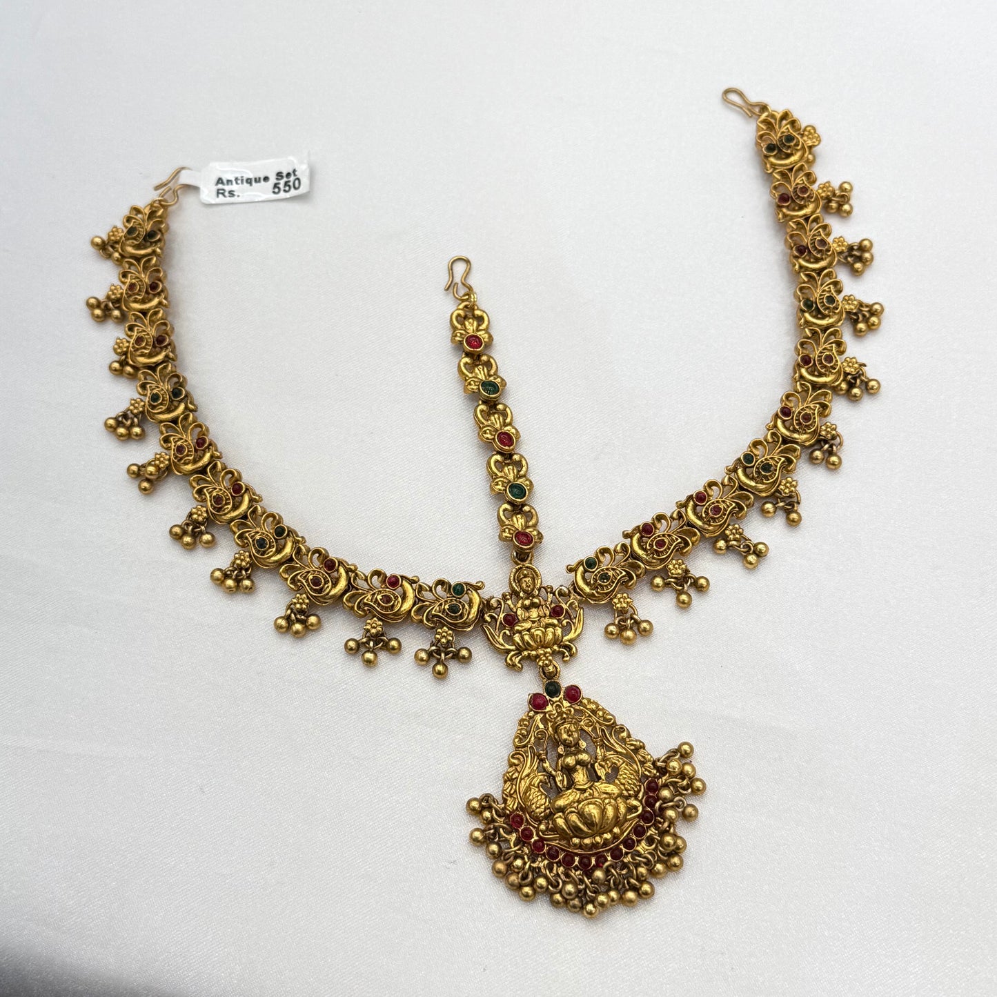 Antique Lakshmi Pendant Three Layer Tikka