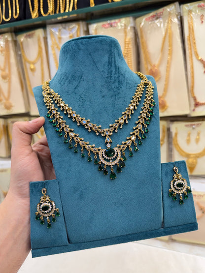 Victorian Green  Layered Necklace