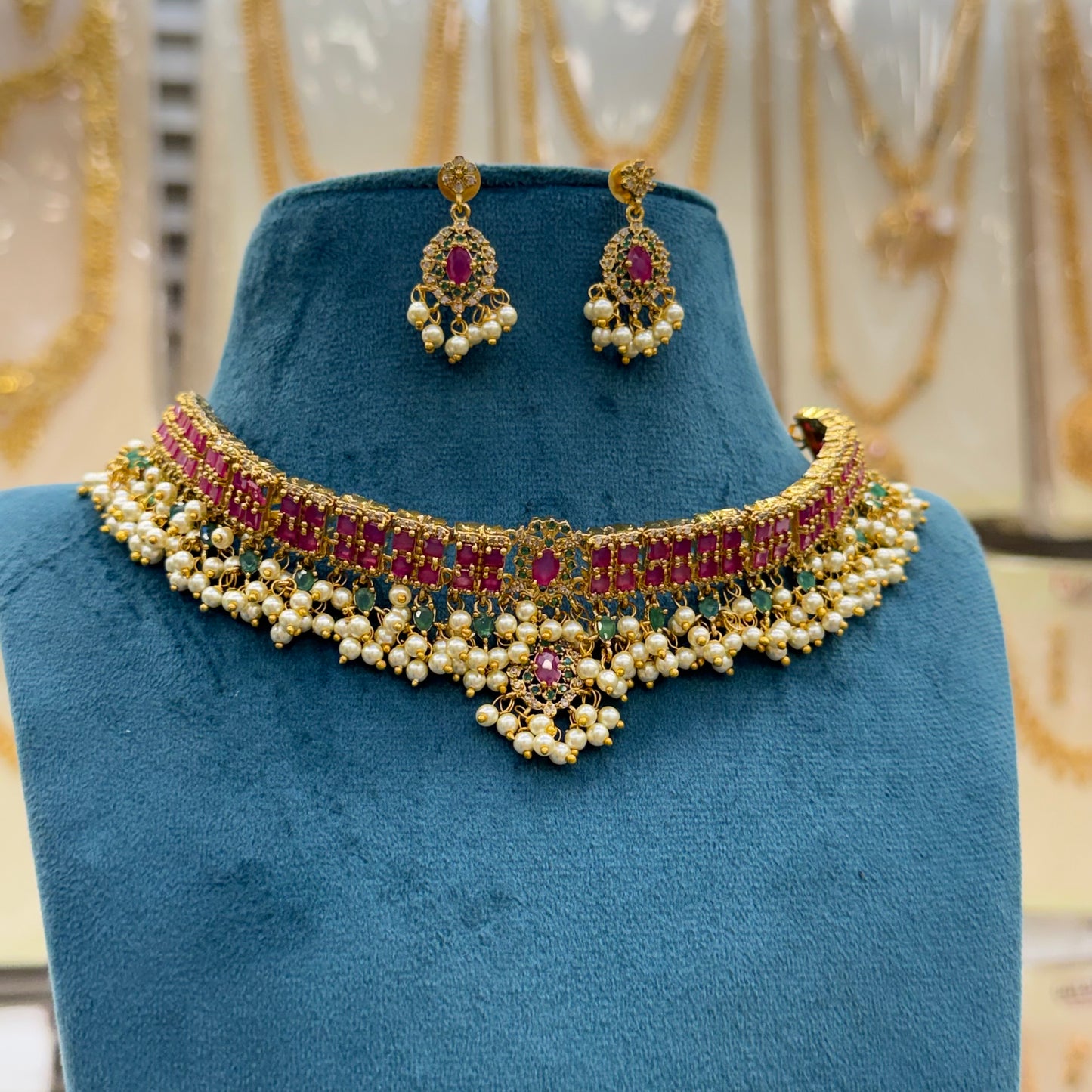 Ruby Stone Choker Necklace