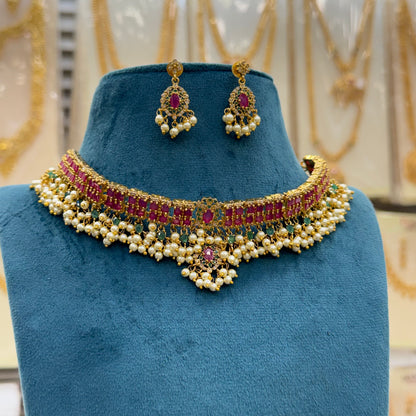 Ruby Stone Choker Necklace