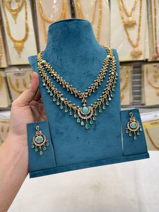 Victorian Pastel Green Layered Necklace