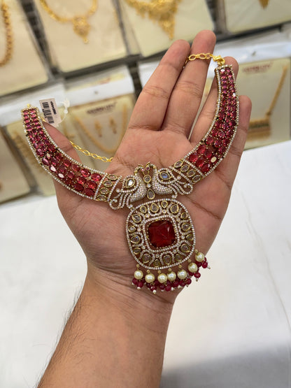 Victorian Sparkle Ruby Red Necklace