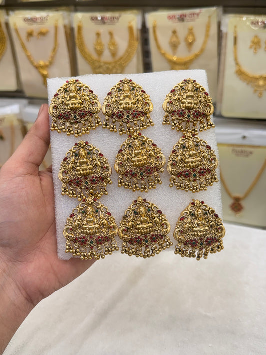 Antique Lakshmi Temple Stone Jada Bila 9 Pcs Set