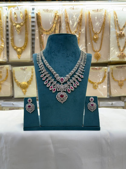 Pink AD Stone Layer Necklace