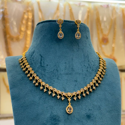 Crown Cut Diamond Line Necklace