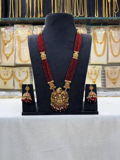 Glam Maroon Crystal Haram