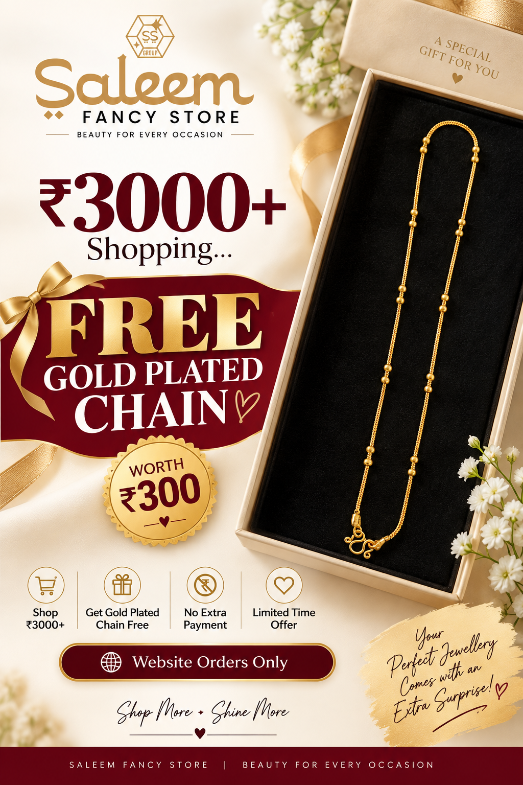 FREE GOLD PLATED CHAIN