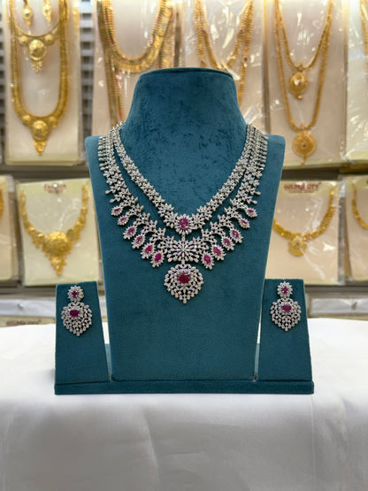 Pink AD Stone Layer Necklace
