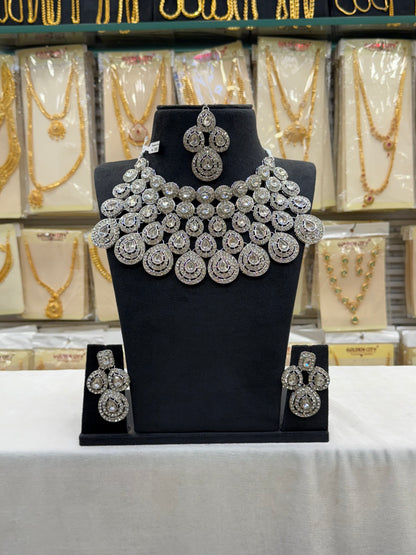 White Kundan stone Necklace