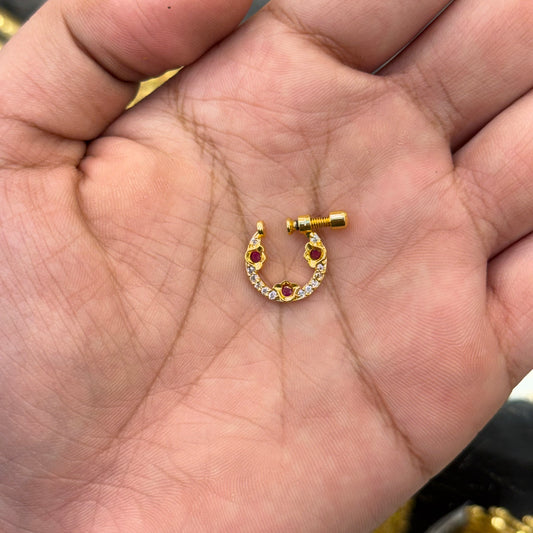 Tiny Ruby Spark Nose Pin