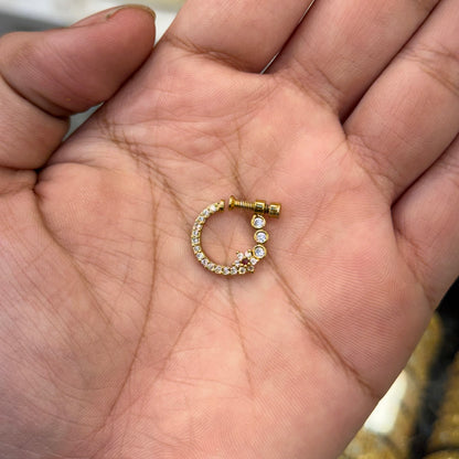 Classic White Stone Nose Pin