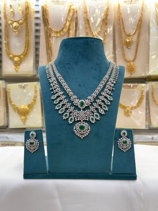 Green AD Stone Layer Necklace