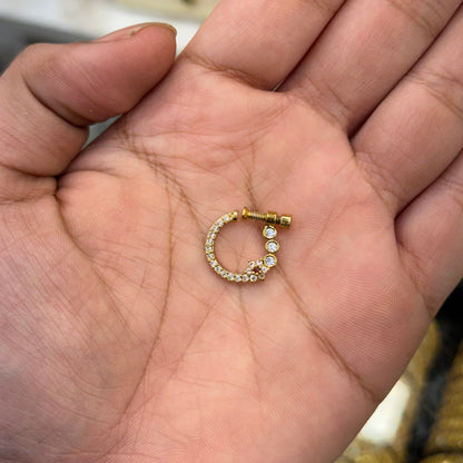 Classic White Stone Nose Pin