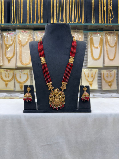Glam Maroon Crystal Haram