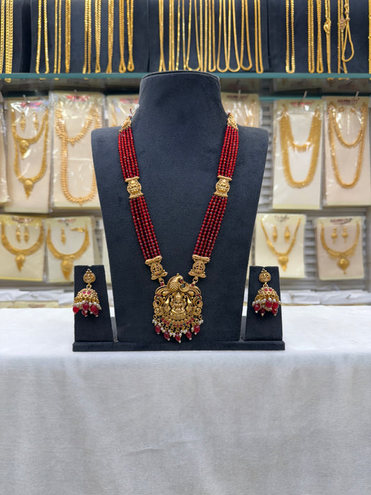Glam Maroon Crystal Haram