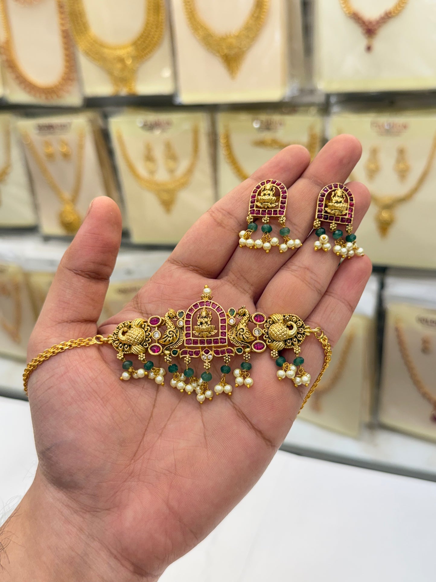 Antique Mini Lakshmi Design Choker Set