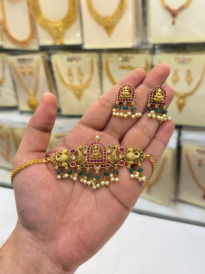 Antique Mini Lakshmi Design Choker Set