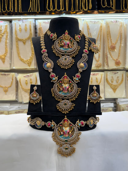 Grand Enamel Stone Design Bridal Set
