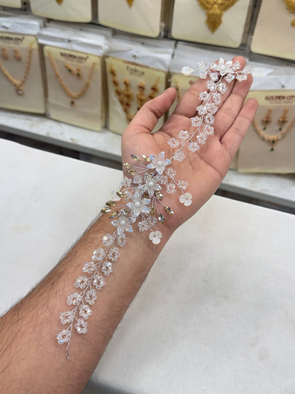 White Flower Crystal Hair Accessories