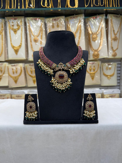 Victorian Green Beats Necklace