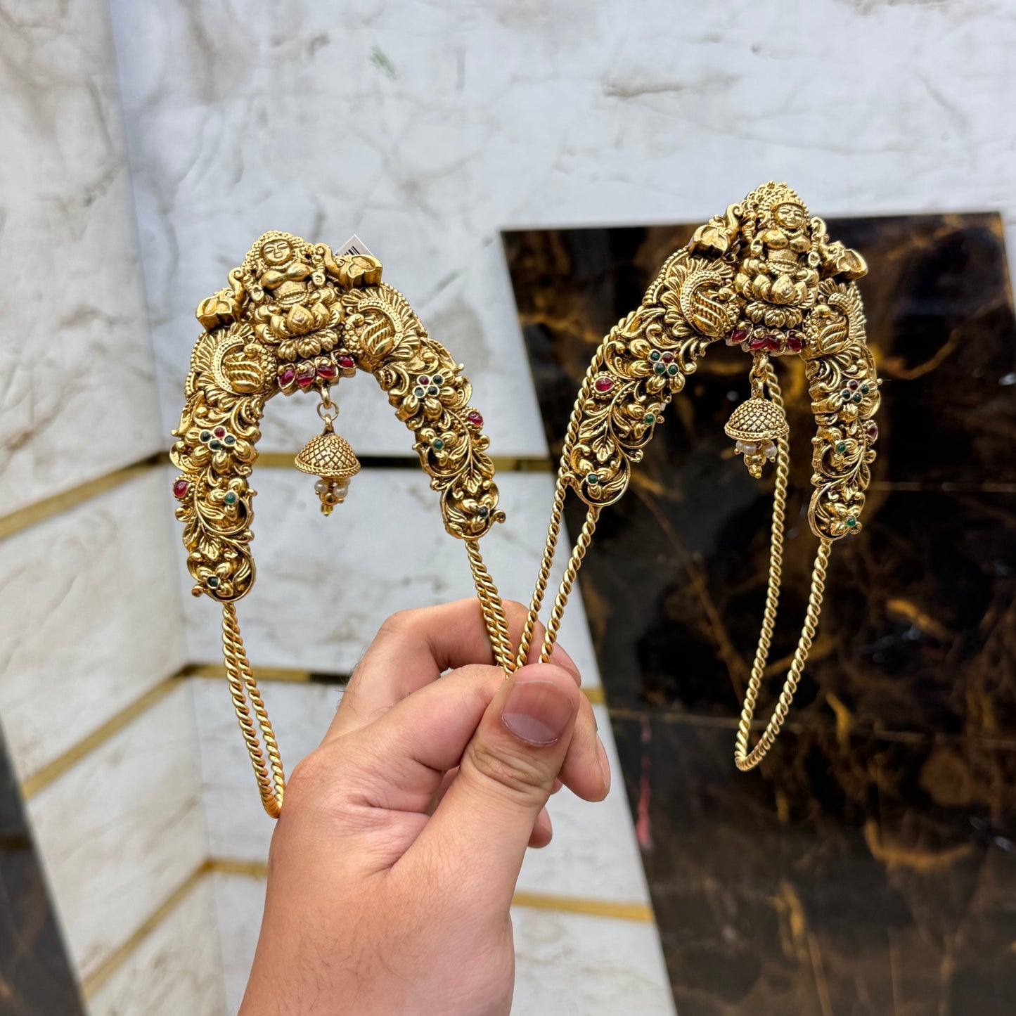Antique Venky Pair Gold Beats