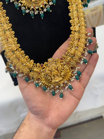 Green Kasu Beads Bridal Set
