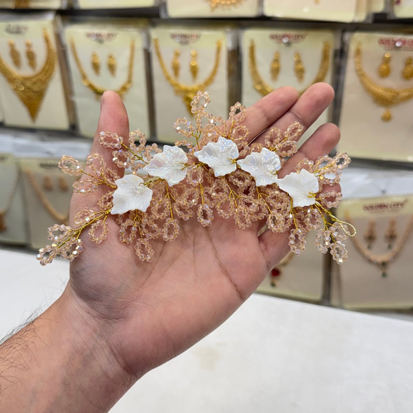 Rose Gold Crystal Hair Accessories