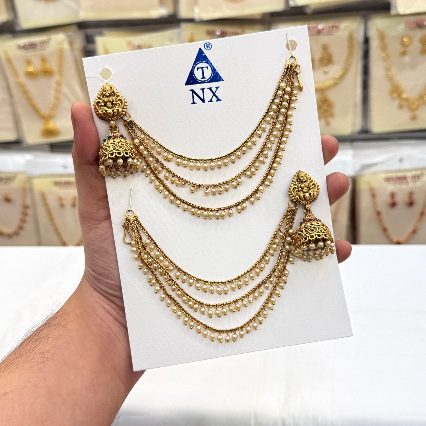 Antique Lakshmi Jhumki Set