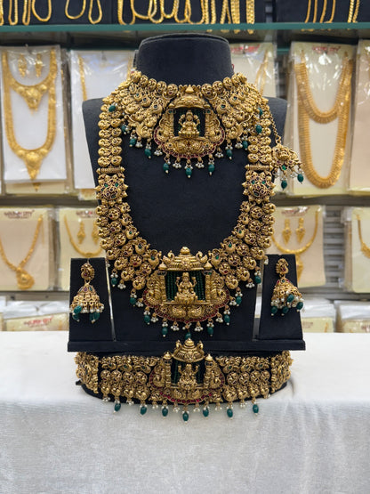 Antique Heavy Bridal Set Green Beats