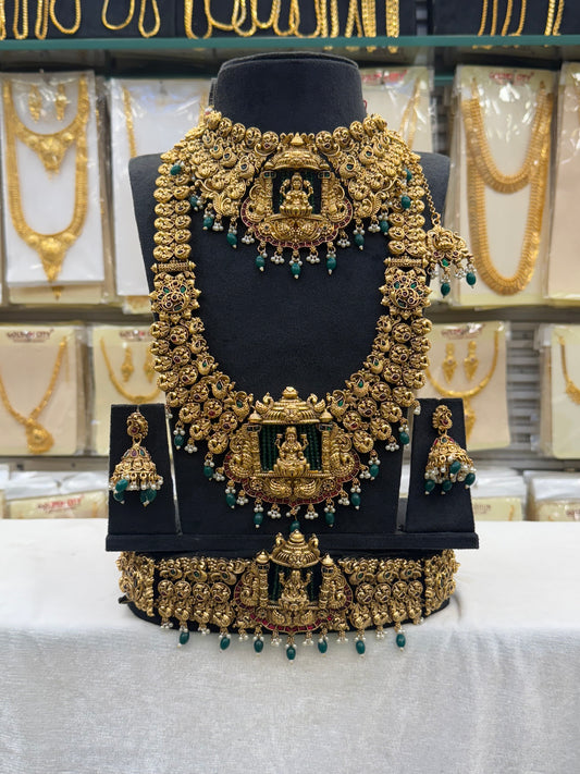 Antique Heavy Bridal Set Green Beats