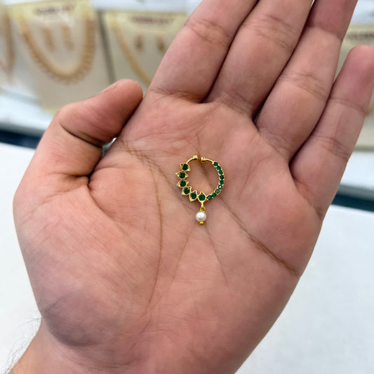 Vintage Green Stone Bridal Nose Ring