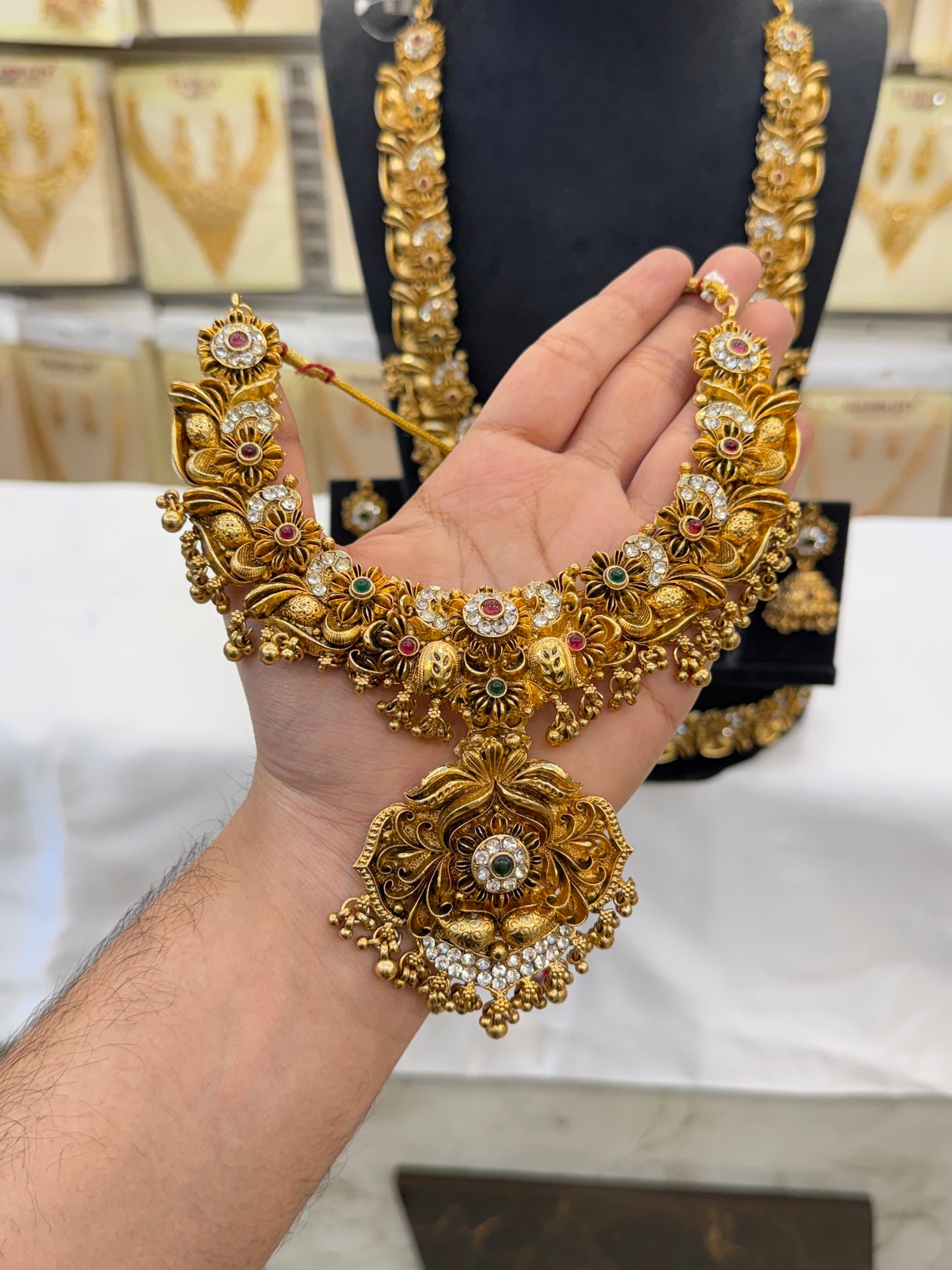Antique Stone Work Bridal Set
