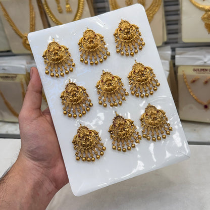 Antique Lakshmi Temple Stone Jada Bila 9 Pcs Set