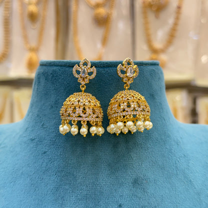 AD Mullai Floral Jhumki