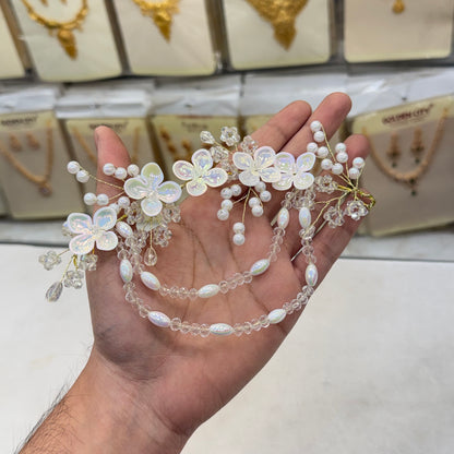 White Layer Crystal Hair Accessories