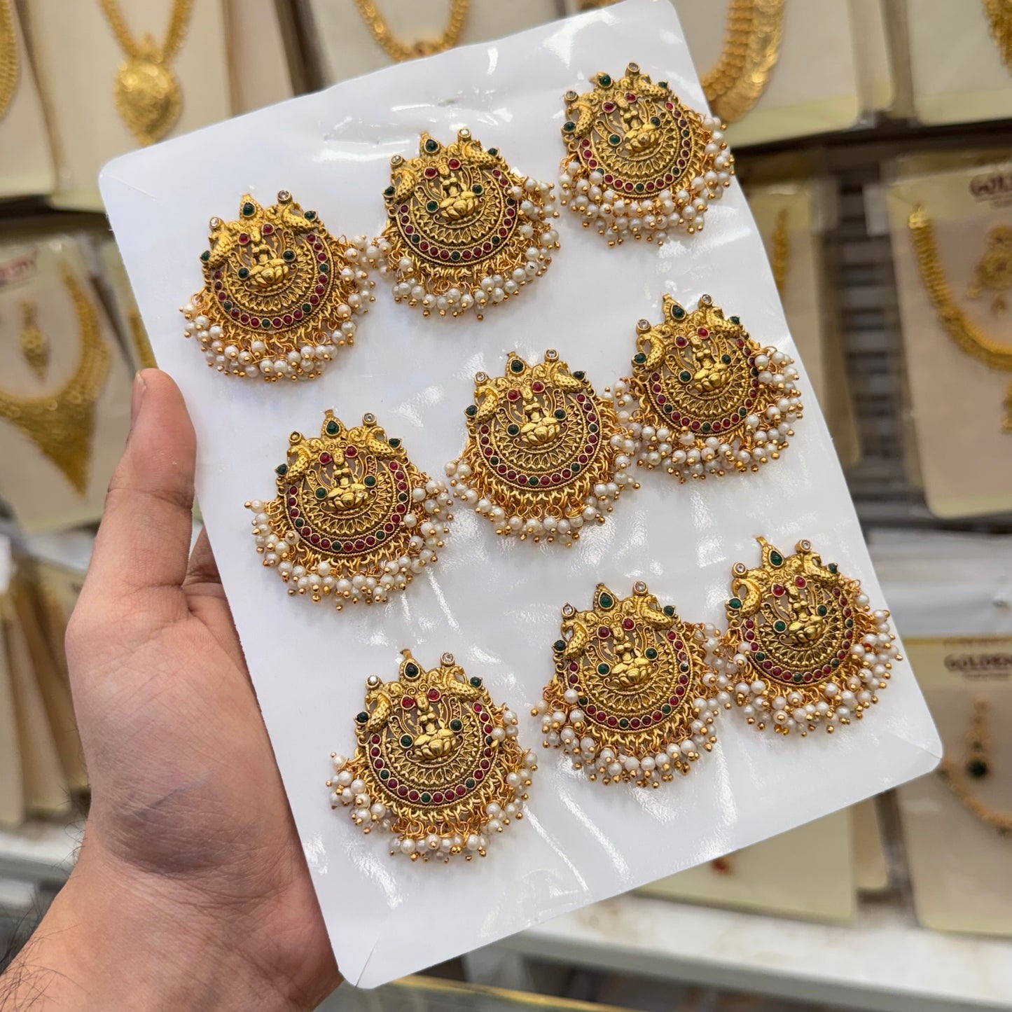 Antique Finish Bridal Jada Billai (9 Pieces)