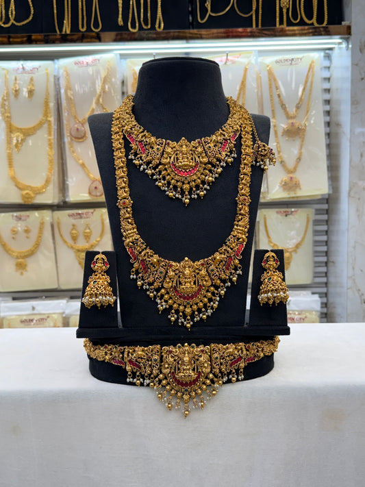 Coral Stone Work Bridal Set