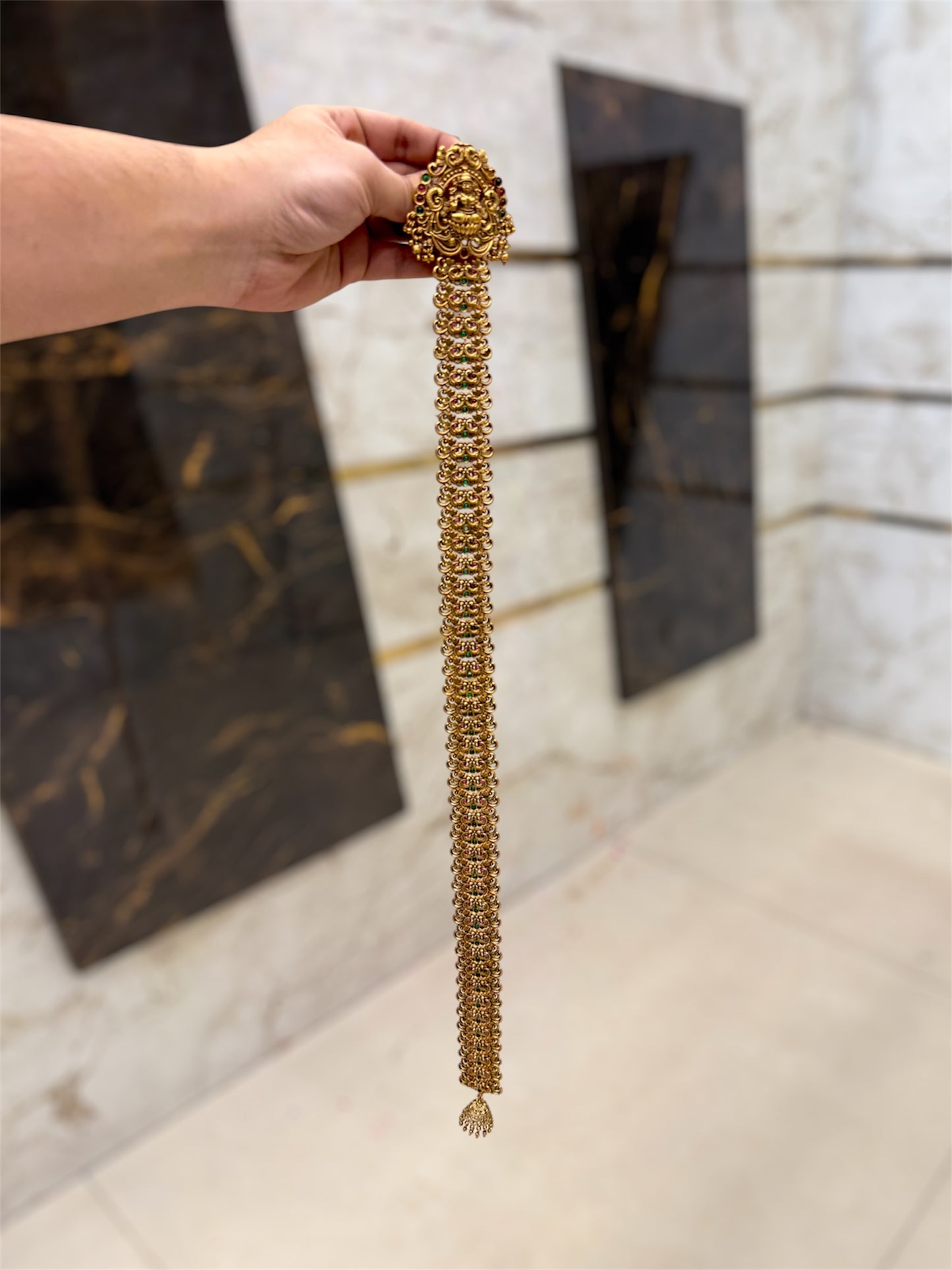 Antique Laxmi Temp Stone Work Long Jada