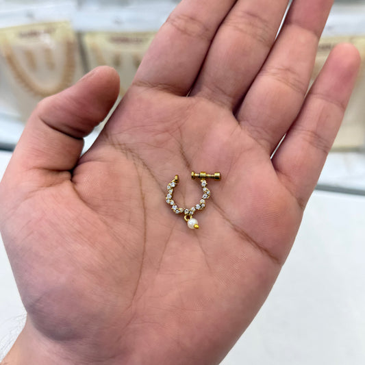 Classic White Stone Nose Pin