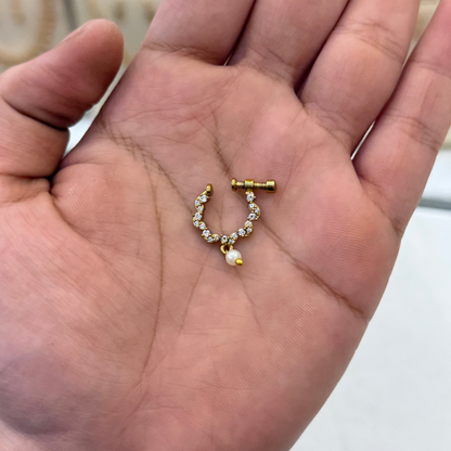 Classic White Stone Nose Pin