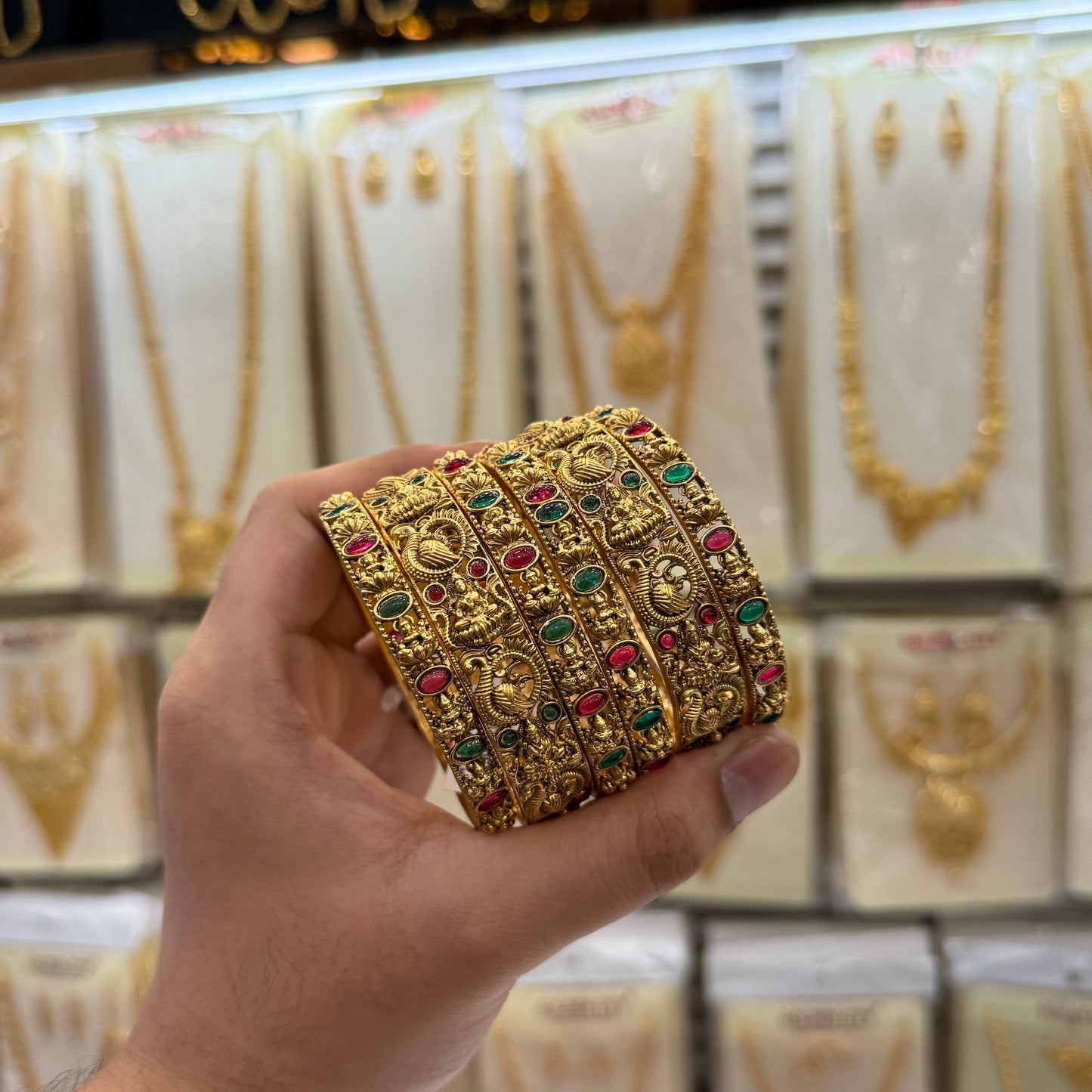 Antique Lakshmi peacock Bridal Bangle