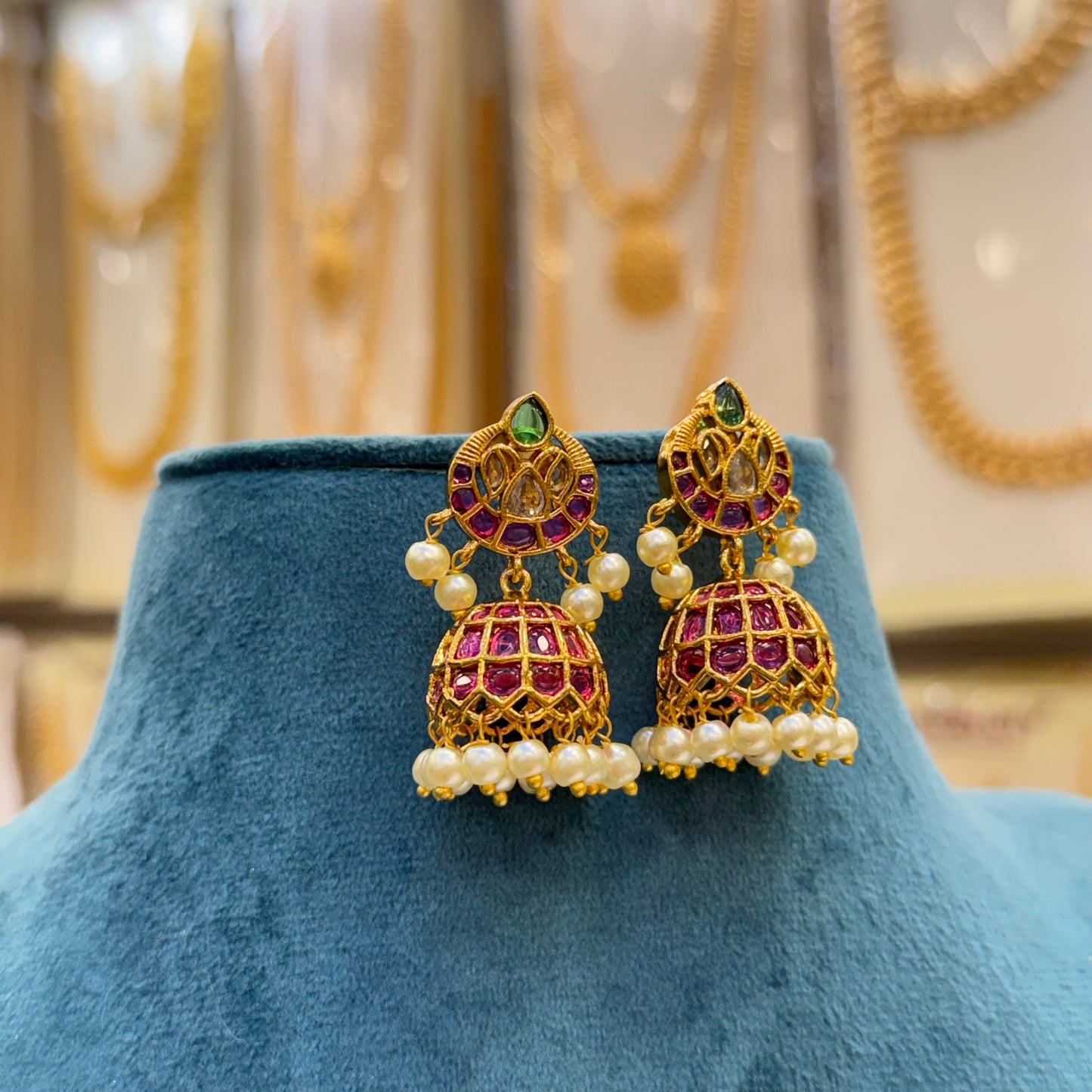 Ruby Floral Nakshatra Jhumki