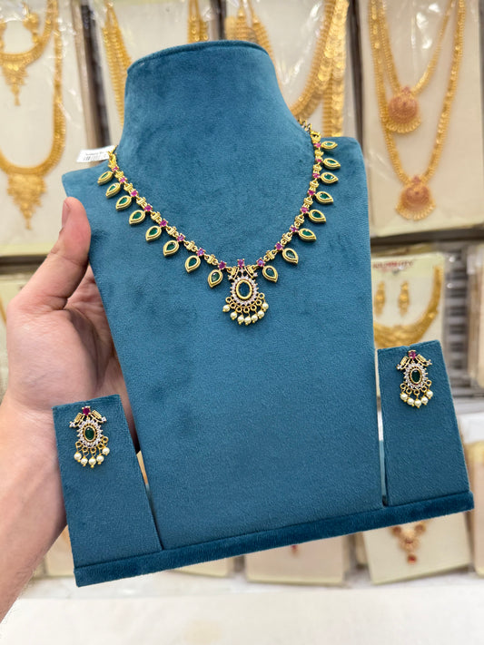 Keralam Emerald Classic Necklace