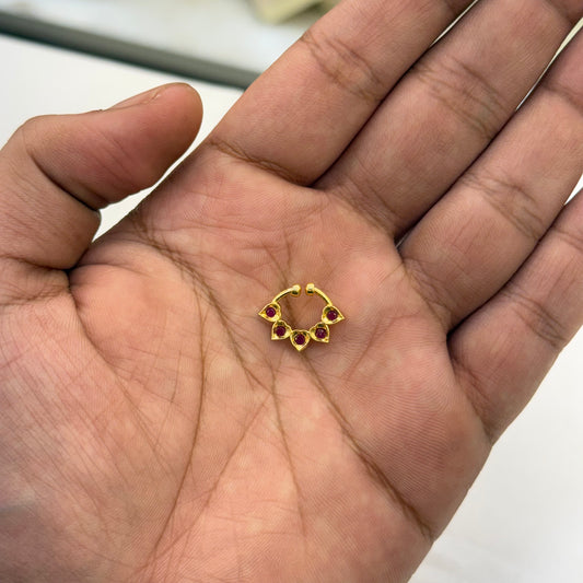 South Indian Ruby Stone Nose Pin