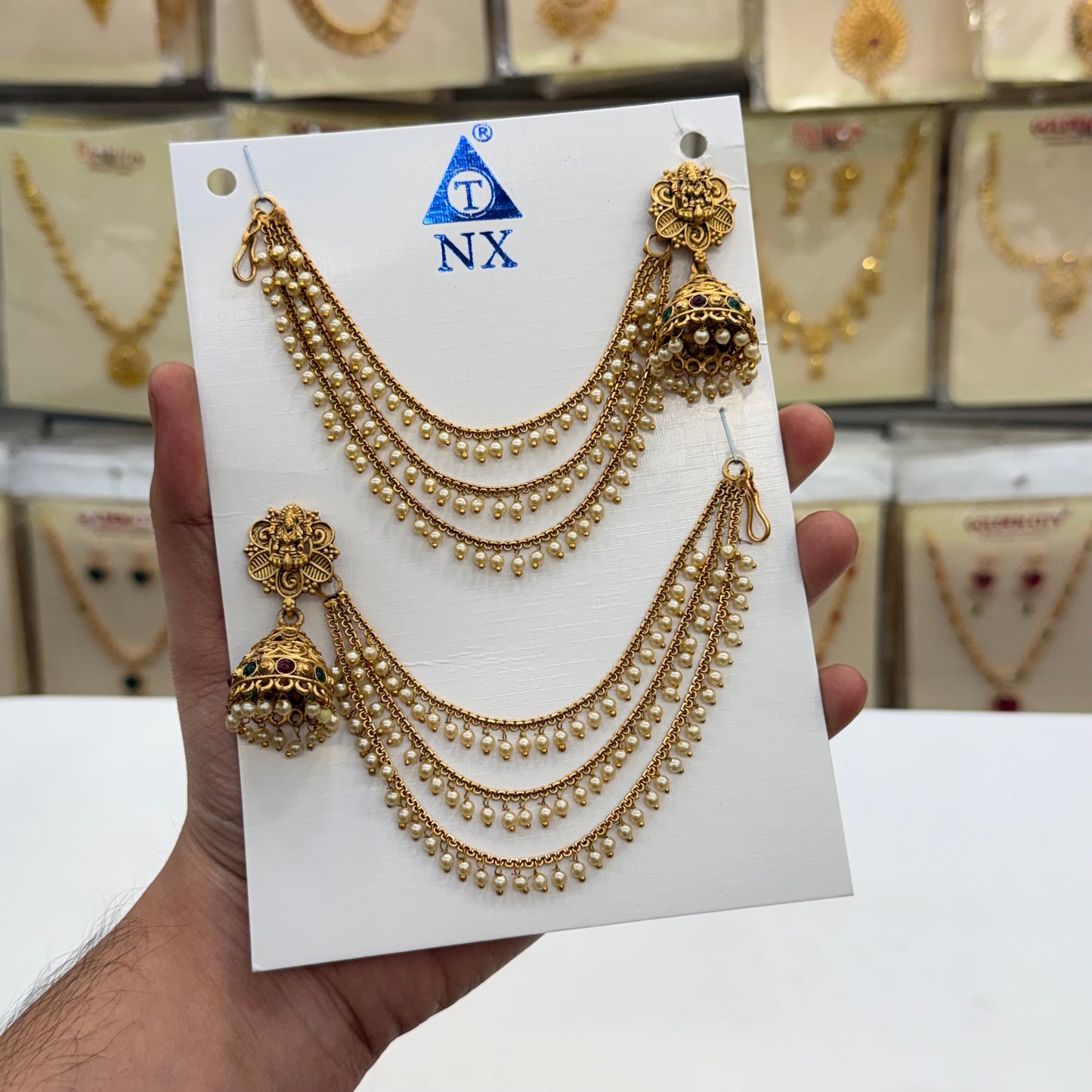 Antique Varamahalakshmi Jhumki Set