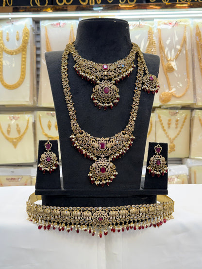 Elegant Victorian Bridal Set - Maroon Beats