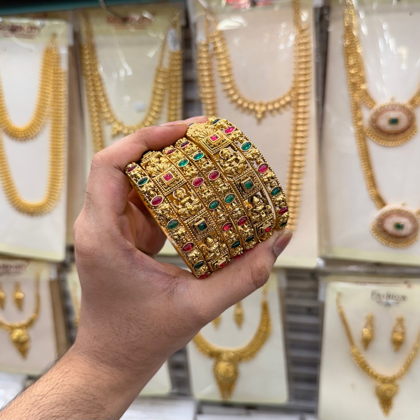 Antique Lakshmi Flower Design Bangle