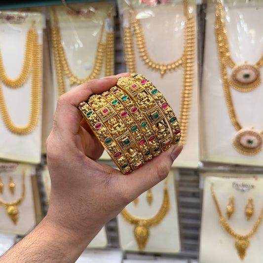 Antique Lakshmi Flower Design Bangle