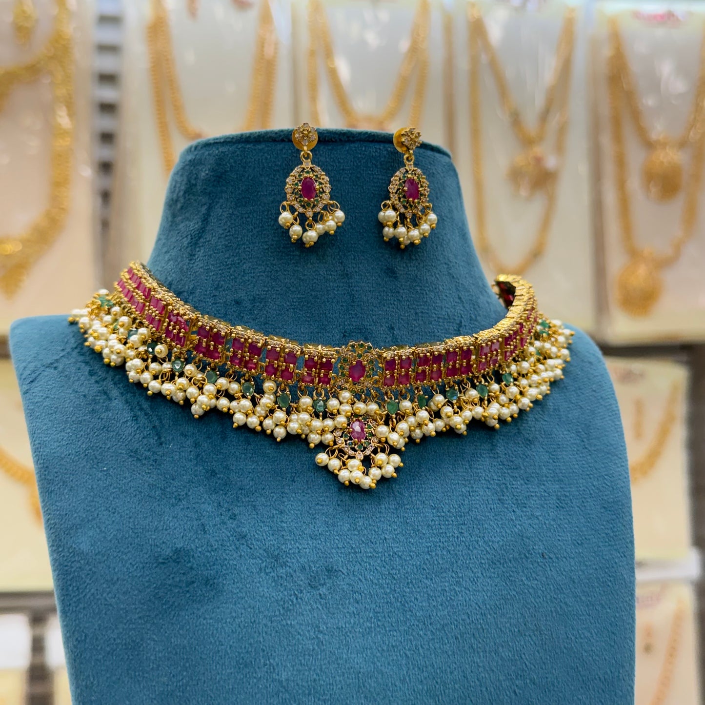 Ruby Stone Choker Necklace